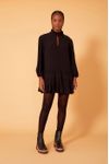 Vestido Crepe Curto Gola Alta