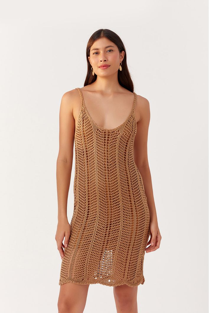 Vestido Curto Tricot Lurex