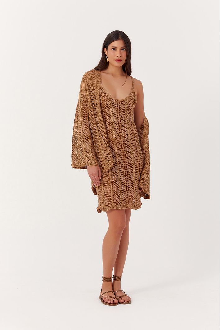 Vestido Curto Tricot Lurex