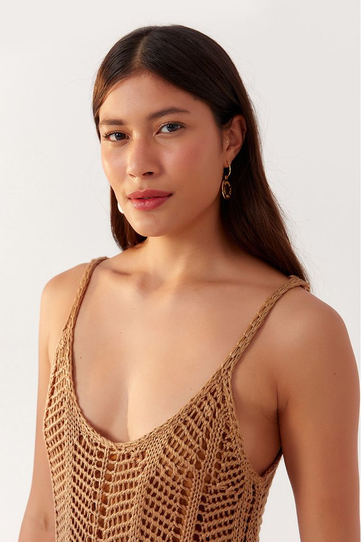 Vestido Curto Tricot Lurex