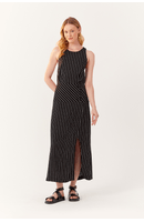 Vestido Risca de Giz Pala Com Botões
