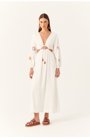 Vestido Cropped Linho Bordado Luar