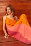 Vestido Crepe Cropped Recortes Laterais