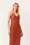 Vestido Cetim Decote Com Renda