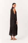 Vestido Cropped Lurex Recorte Ombro