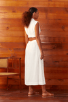 Vestido Linho Cropped Pala Arredondada