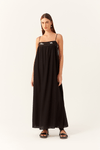 Vestido Midi Linho Bordado Sonhos