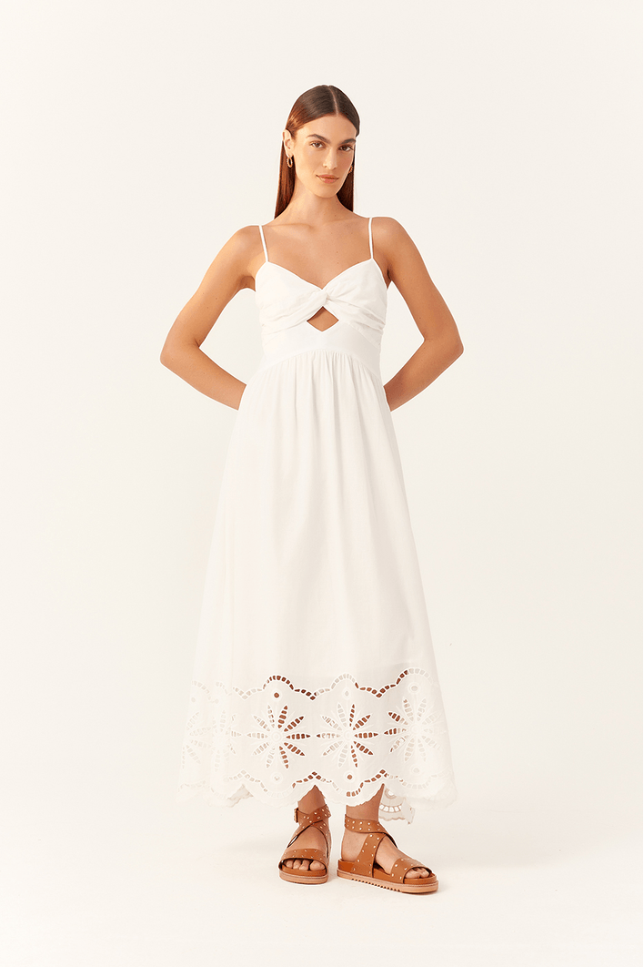 Vestido Longo Laise Busto Franzido