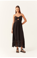 Vestido Longo Laise Busto Franzido