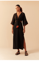 Vestido Linho Midi Tassel Colorido