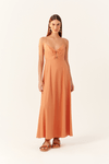 Vestido Cropped Linho Detalhe Metal