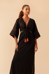 Vestido Linho Midi Tassel Colorido
