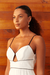 Vestido Linho Cropped Com Viés