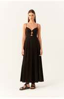 Vestido Cropped Linho Detalhe Metal