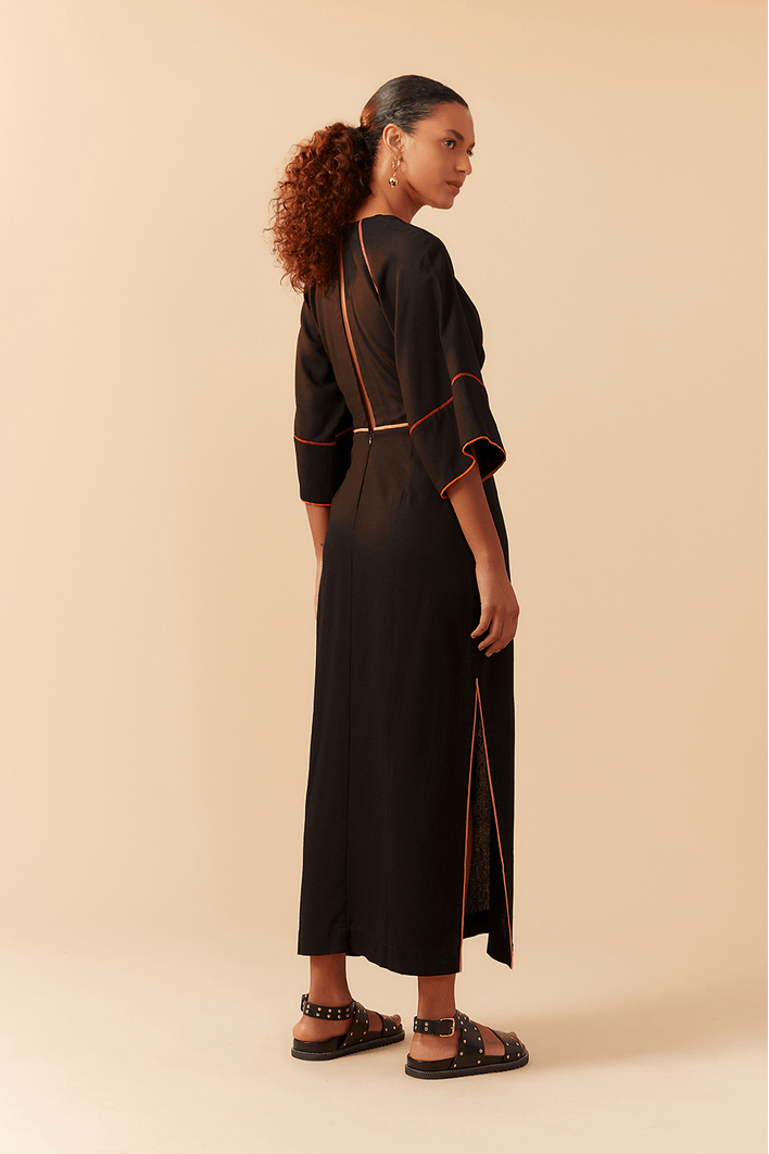 Vestido Linho Midi Tassel Colorido