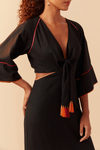 Vestido Linho Midi Tassel Colorido