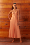 Vestido Cropped Linho Detalhe Metal