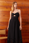 Vestido Longo Laise Busto Franzido