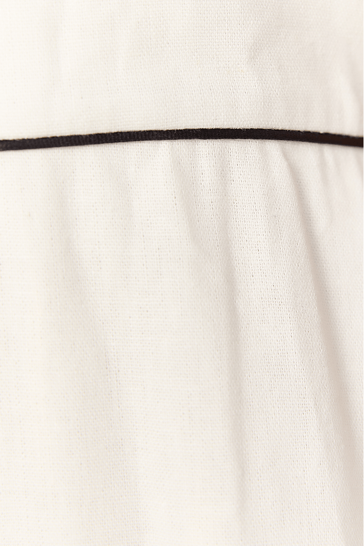 Vestido Linho Cropped Com Viés