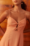Vestido Cropped Linho Detalhe Metal