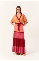 Vestido Longo Crepe Mix Color