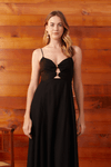 Vestido Cropped Linho Detalhe Metal