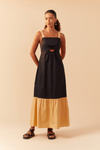 Vestido Cropped Algodão Maria Bicolor