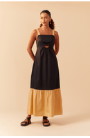 Vestido Cropped Algodão Maria Bicolor