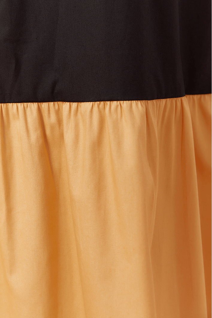 Vestido Cropped Algodão Maria Bicolor
