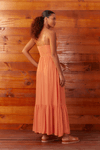 Vestido Longo Crepe Det. Metal Decote