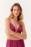 Vestido Longo Crepe Det. Metal Decote