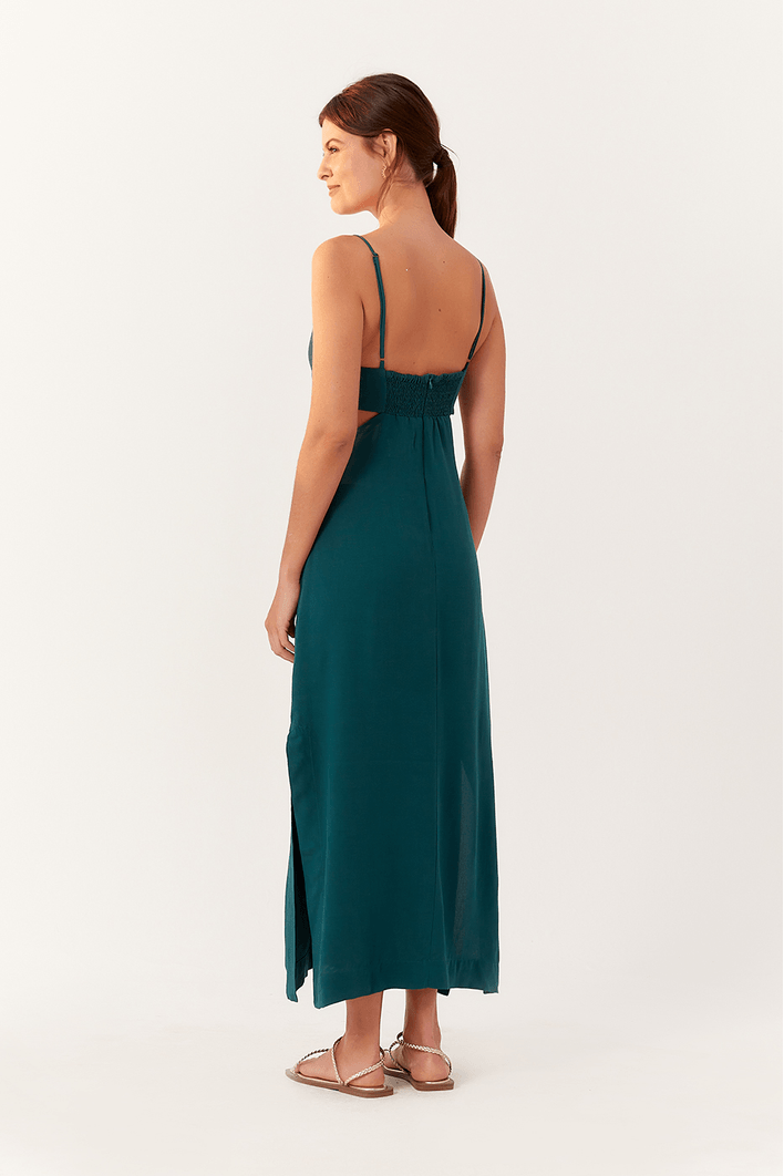Vestido Longuete Decote Lateral