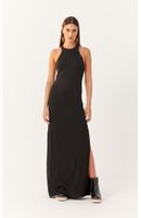Vestido Canelado Com Pedras