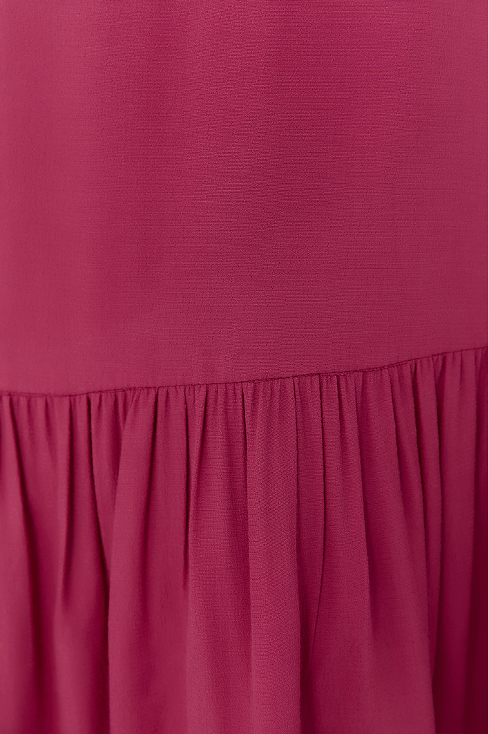 Vestido Longo Crepe Det. Metal Decote
