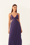 Vestido Cropped Linho Decote Lateral Bf