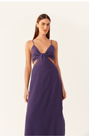 Vestido Cropped Linho Decote Lateral Bf