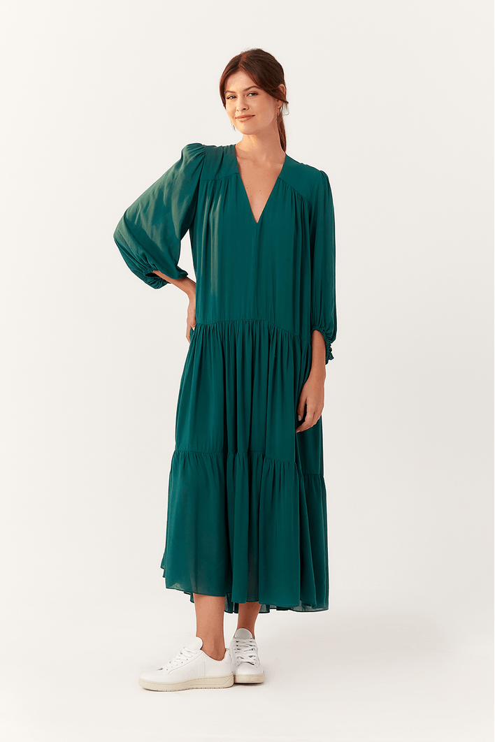 Vestido Midi Mangão