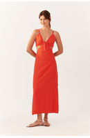 Vestido Cropped Linho Decote Lateral Bf