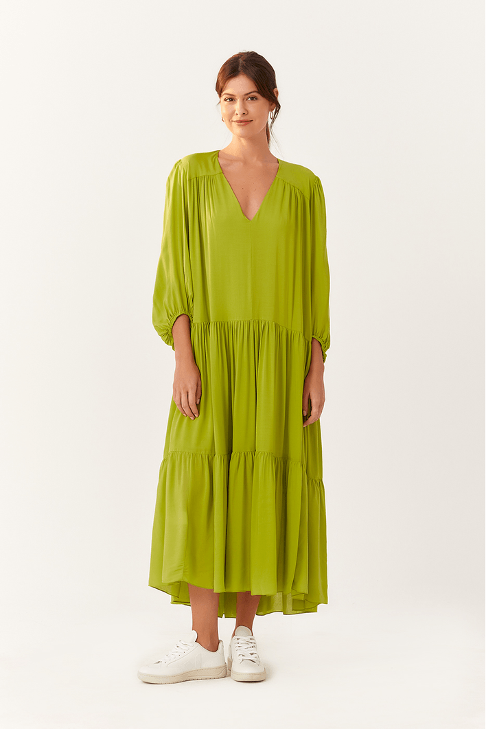 Vestido Midi Mangão