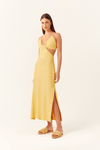 Vestido Cropped Linho Decote Lateral Bf