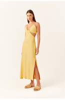 Vestido Cropped Linho Decote Lateral Bf