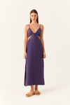 Vestido Cropped Linho Decote Lateral Bf