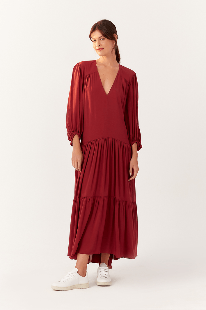 Vestido Midi Mangão