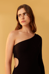 Vestido Canelado Midi Recortes