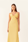 Vestido Cropped Linho Decote Lateral Bf