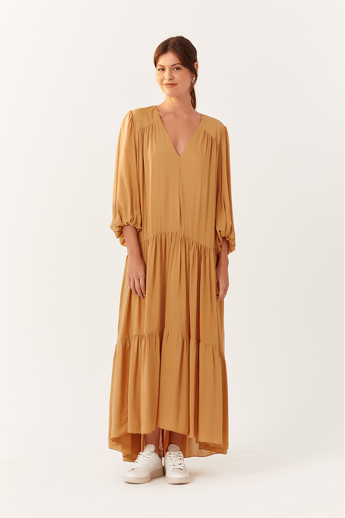 Vestido Midi Mangão