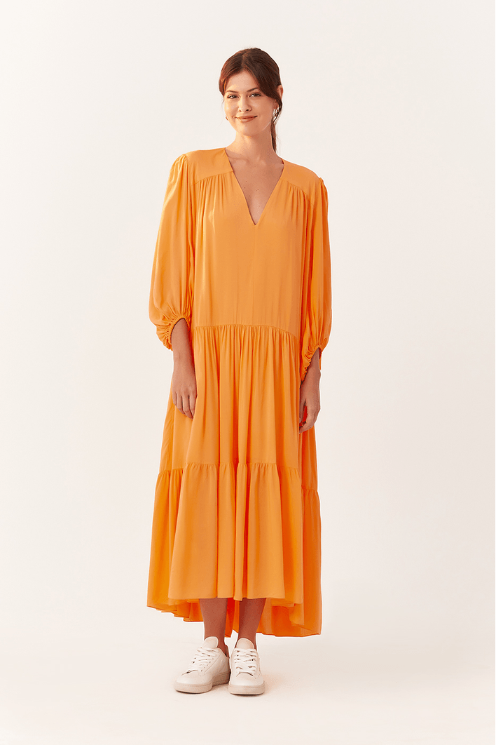 Vestido Midi Mangão