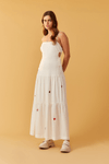Vestido Linho Bordado Estrelas