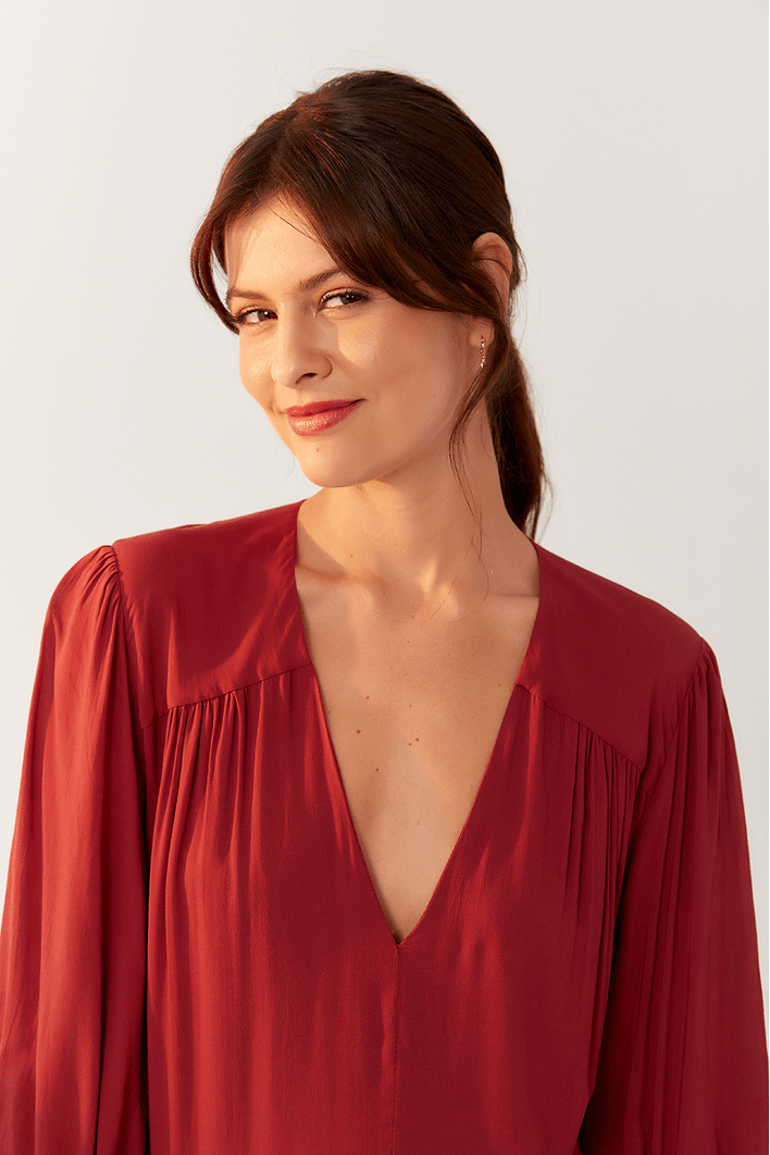 Vestido Midi Mangão