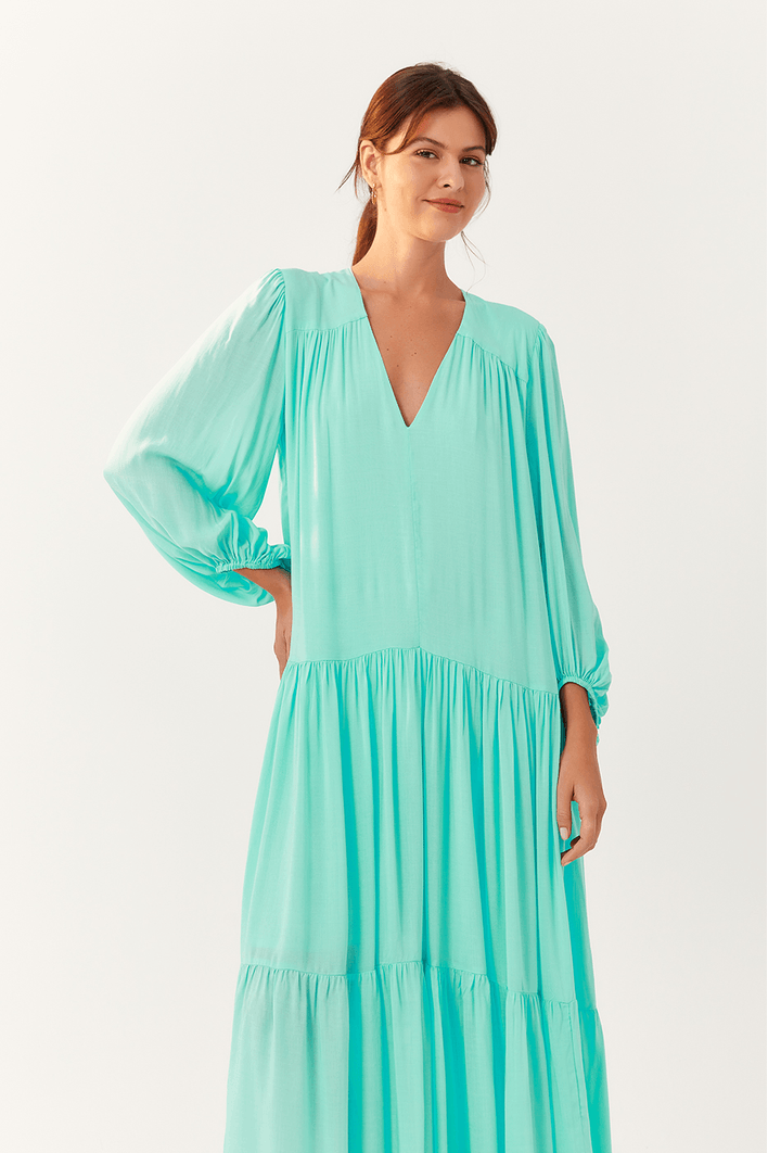 Vestido Midi Mangão